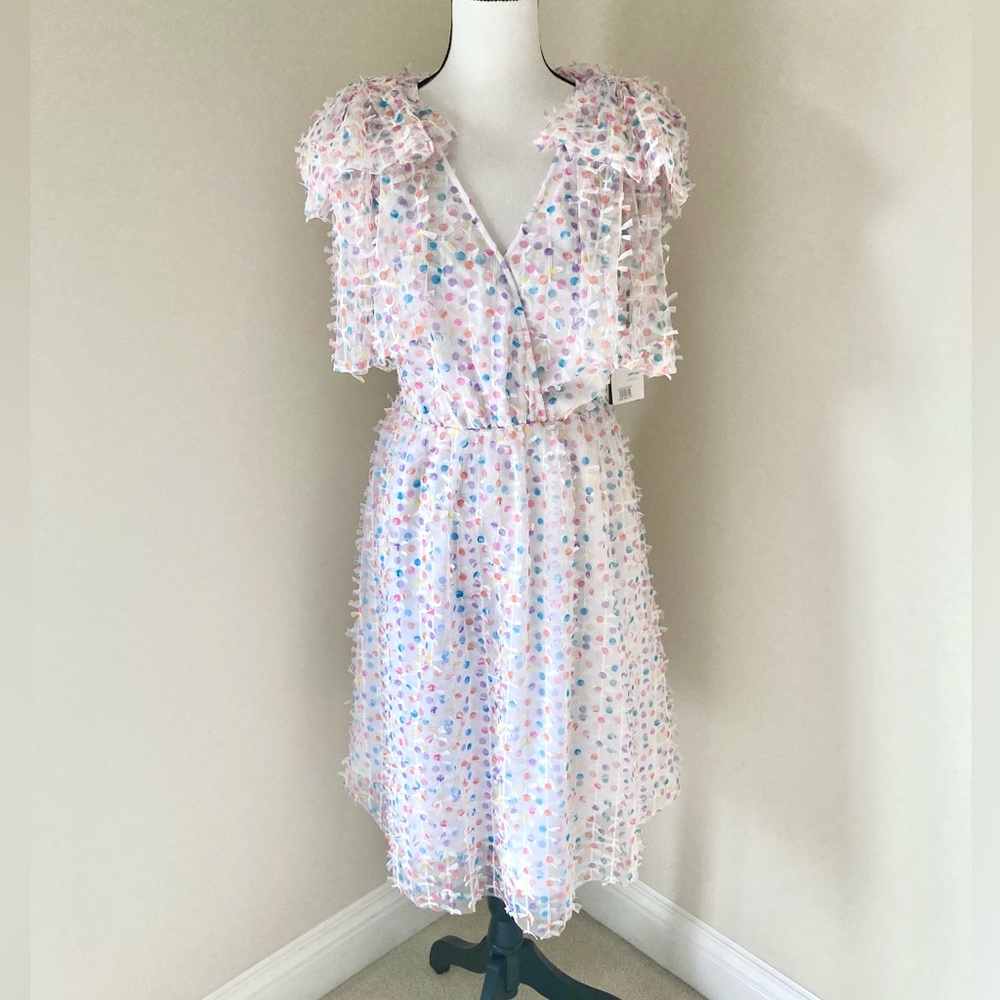 Halogen Pastel Polka Dot Ruffle Dress - Picture 5 of 12